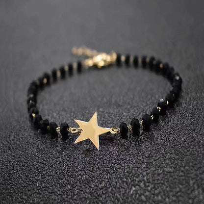 Personalized Cross Obsidian Bracelet