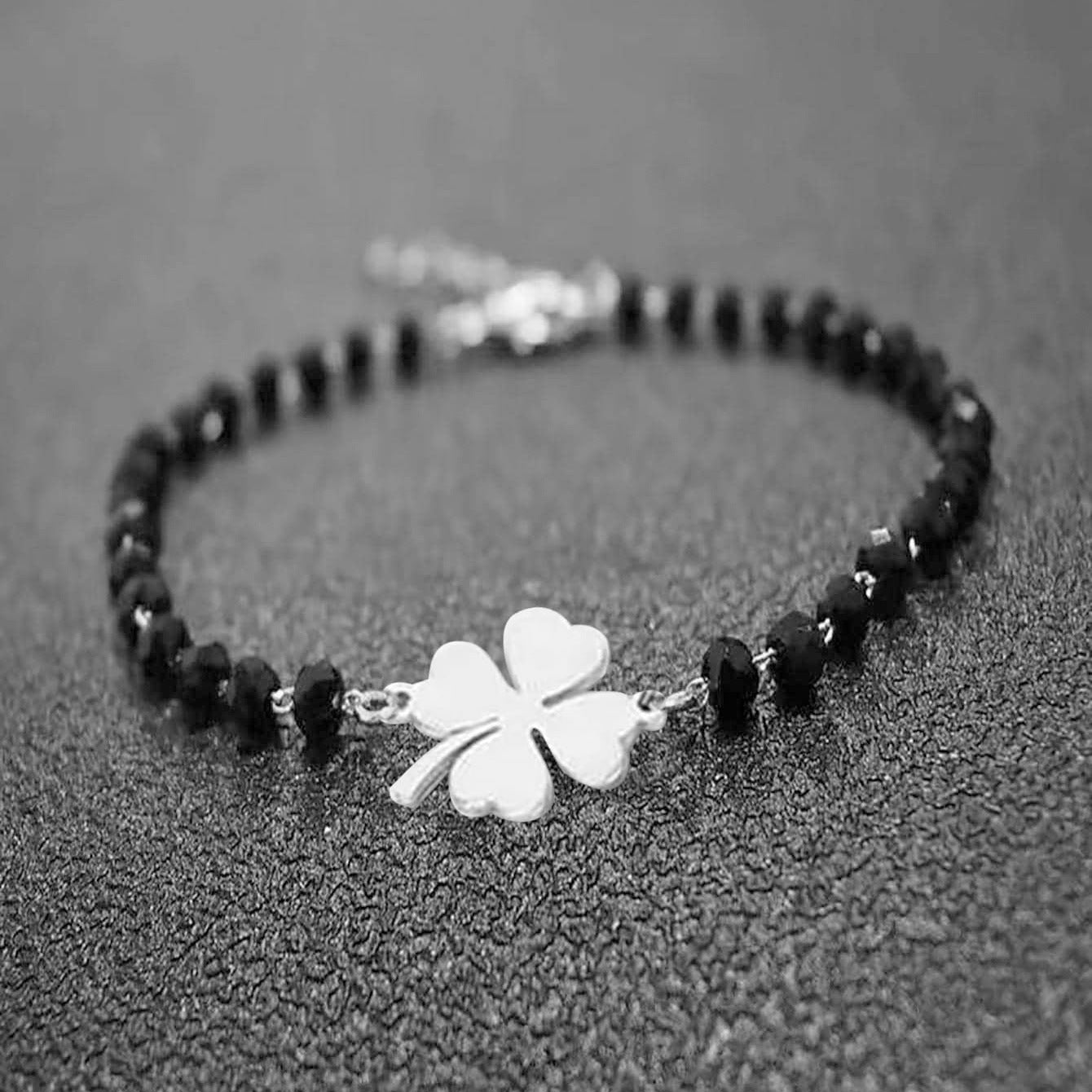 Personalized Cross Obsidian Bracelet