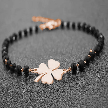 Personalized Cross Obsidian Bracelet
